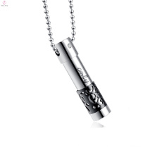 Custom Cylinder Waterproof Stainless Steel Cremation Ashes Pendant Necklace